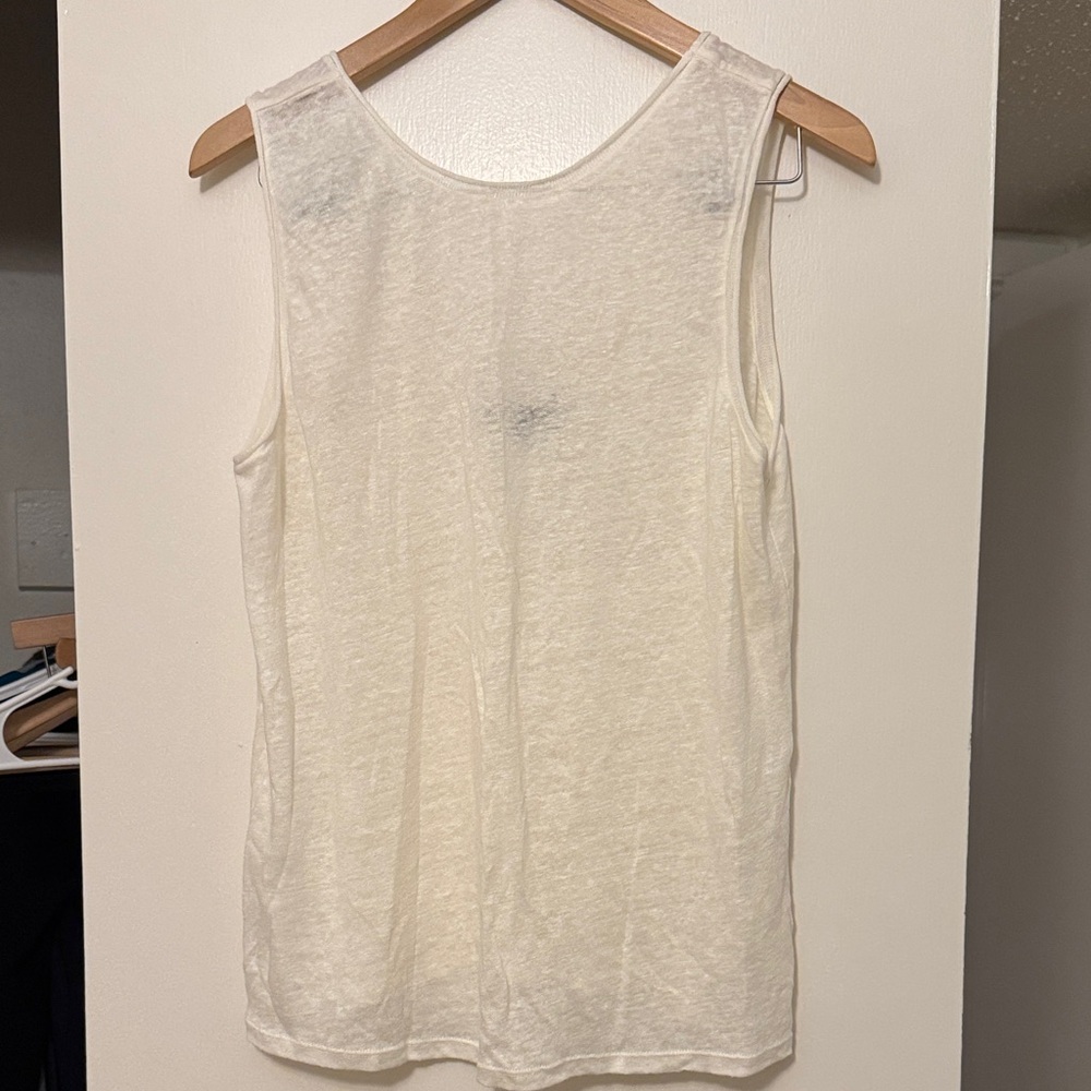 Theory Women's Cream Sleeveless Top